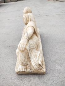 济南府城中村拆迁收到汉白玉石睡佛像，上百年自然风化包浆，全品