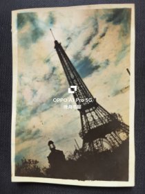 民国汉口中山公园'巴黎艾菲尔铁塔模型'摄影老照片（背后有提记）