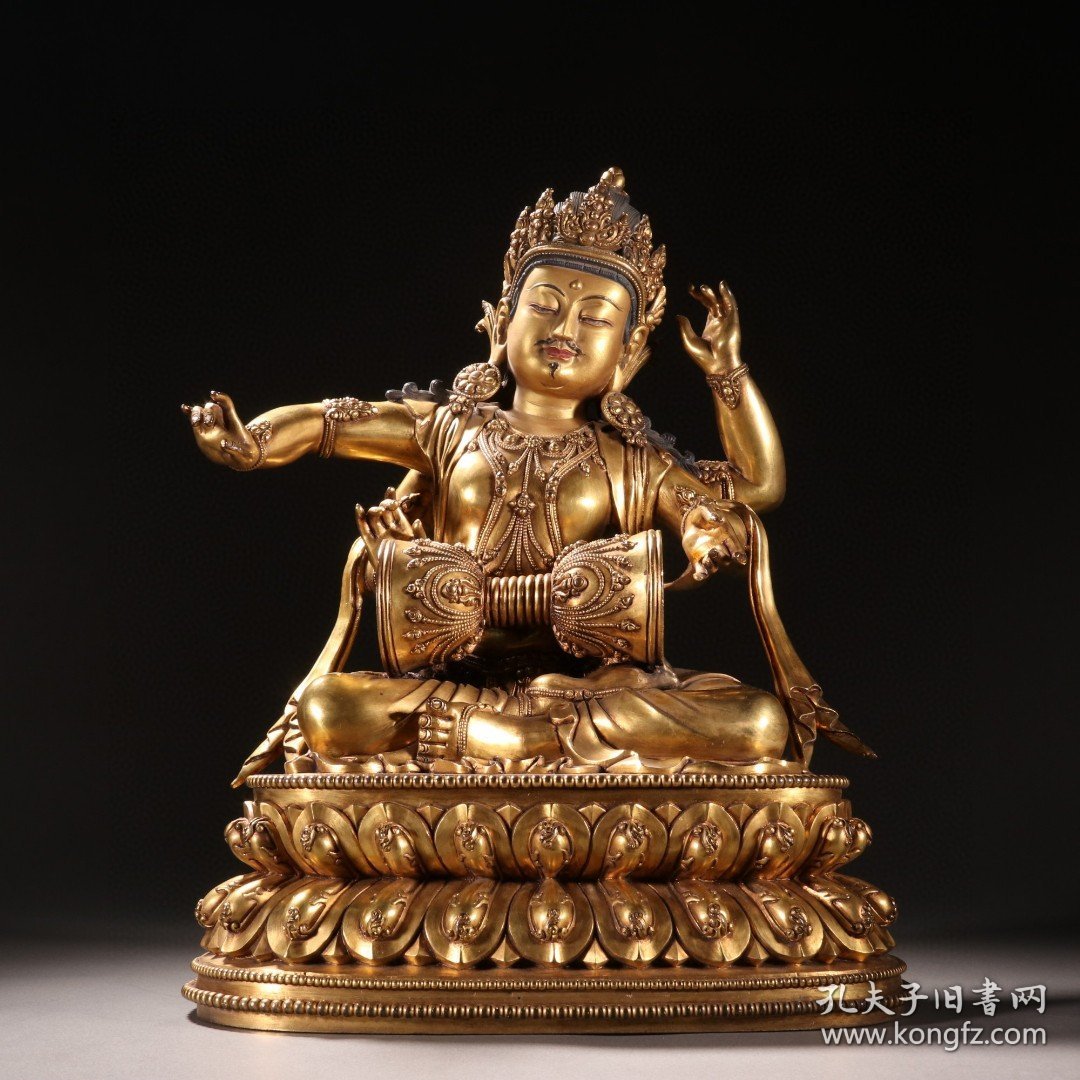 明 铜鎏金佛母造像