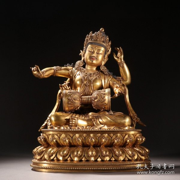 明 铜鎏金佛母造像