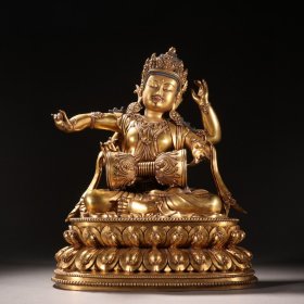 明 铜鎏金佛母造像