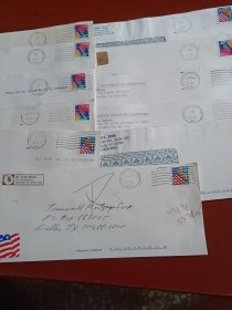 实寄封，外国邮品终身保真【1997，1998年实寄封 品相如图 】贴美国邮票，共11枚合售