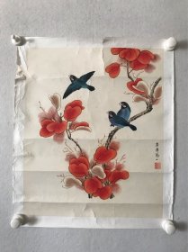 万一   工笔花鸟，53*43cm 片
万一 (1935.12—)原名万挺森，河北昌黎人。擅长中国画、美术教育。