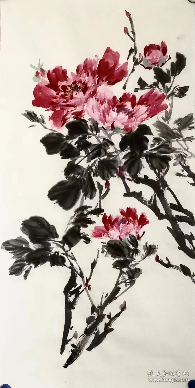 王雪涛风格牡丹38 名人字画 国画 挂画 收藏 花开富贵 花鸟画 蝴蝶 纯手绘 临摹画 多种尺寸，可定制。 有喜欢的私信我吧！