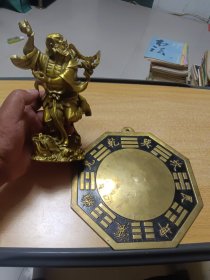 纯黄铜钟馗铜像摆件，重量1公斤