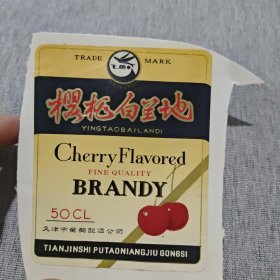 酒标:飞鱼牌 樱桃白兰地 50CL