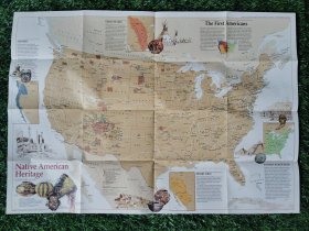 National Geographic国家地理杂志地图系列之1991年10月 Native American Heritage 印第安人地图