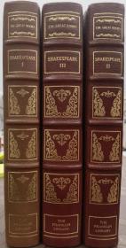 1978年The Plays and Sonnets of William Shakespeare 《莎士比亚戏剧和十四行诗集》三卷，Franklin Library 25周年限量版 ，限量豪华装，全真皮，三边刷金