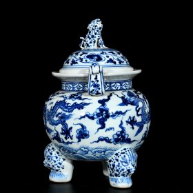 明宣德青花龙纹熏香炉29/19厘米