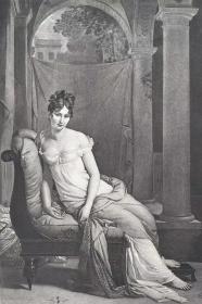 大幅版画 雷卡米尔女士 43.5*30   1805年弗朗索瓦·热拉尔原作，1890年铜板版画制作不详。