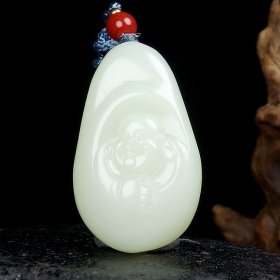 和田玉精品挂件弥勒佛引福来吊坠，玉质细腻莹润油性十足雕工精美尺寸见图看好下单