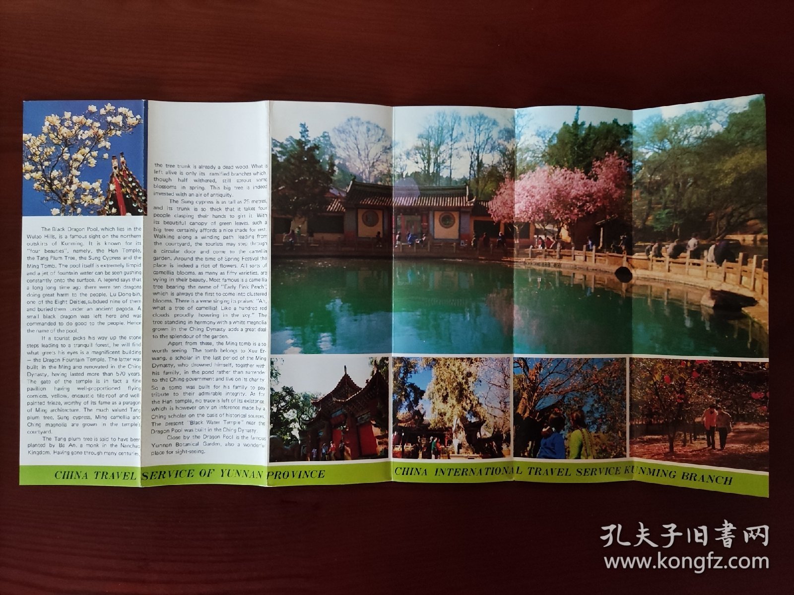 【旧地图】昆明风景区 黑龙潭 导游图 长8开