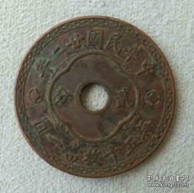 旧藏二分圆孔铜币