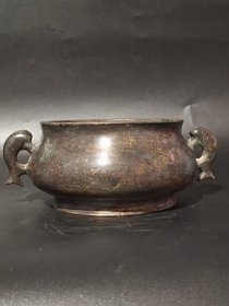 古董  古玩收藏  铜器   铜香炉  传世铜炉 回流铜香炉   纯铜香炉   长16厘米，宽12厘米，高6.5厘米，重量1.4斤