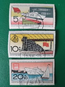 德国邮票 东德1960年度假客轮 3枚销