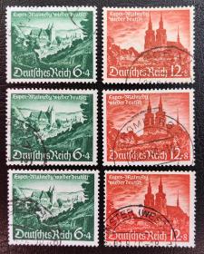 2-675德国1940年邮票 奥伊彭和马尔梅迪加入德国 二战 建筑风光历史遗迹 历史事件。2全上品信销，2015斯科特目录6美元。（随机发货！）