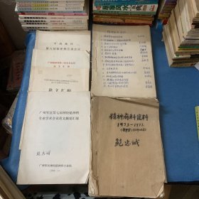 中华神经精神科杂志1963年1，2，3期，神经精神疾病杂志1979 1-6期，新医学1977年1--4期 神经系统疾病副刊，中国神经精神疾病杂志1984第十卷1-6，资料 泸精，国外医学参考资料；【神经病学 神经外科学分册1978年第1--6期，1984年1-6期】，广西精神病防治通讯1977年1-6，慢性病防治通讯（精神病分册1979）29册