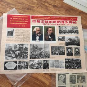 宣传画 巴黎公社的原则是永存的 巴黎公社成立100周年纪念【1871-1971】