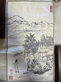 山水画 字画 纯手绘 国画 条幅 作品