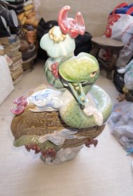 雕塑瓷招财进宝摆件瑞蛇送福如意蛇五福临门生肖蛇摆件 无磕碰实物图片按图发货，偏远地区邮费再议