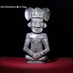 旧藏和田玉神人摆件