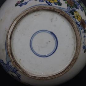 青花斗彩凤戏牡丹龙耳花瓶
