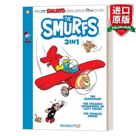 英文原版 The Smurfs 3-in-1 #6: Collecting “The Aerosmurf,” “The Strange Awakening of Lazy Smurf...藍精靈3合1全彩漫畫6 三個故事合輯 英文版 進口英語原版書籍