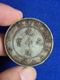 光绪元宝 北洋七钱二分（壹圆） 银币支持化验