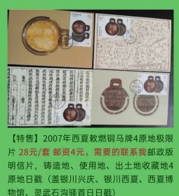 2007年西夏敕勒铜马牌4原地极限片 青铜器极限片