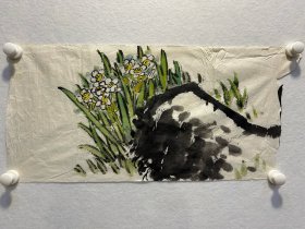 佚名《兰石图》69X34cm，包老包画的，便宜清仓处理中