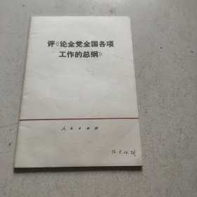 评论全党全国各项工作的总纲领