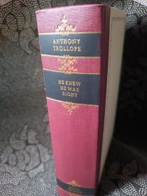 Anthony Trollope- He Knew he was right  《醋海风波》 Folio出版，有书匣