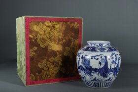 36—明-青花人物故事图罐