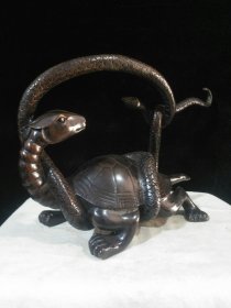 收淘老铜胎摆件 《玄武》 尺寸：高17CM，宽26CM 重量：约3.5斤