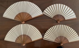 空白老扇子4把，可以书写或者绘画。日本回流扇面，扇子。空白扇子s30
