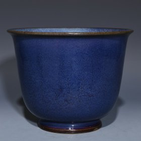 钧窑花盆，高17cm直径21.6cm，