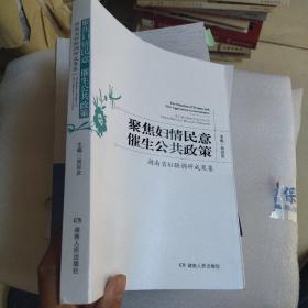 聚焦妇情民意　催生公共新政 : 湖南省妇联调研成 果集