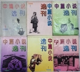 《中篇小说选刊》1996年第1，2，3，4，5，6期全年6册合售（ 梁晓声《激杀》《学者之死》《司马敦》张欣《致命的邂逅》高建群《马蹬革》刘醒龙《分享艰难》赵德发《跨世纪》张继《黄坡秋景》柳建伟《都市里的生产队》旭烽《王谢堂》陈桂棣《淮河的警告》王跃文《今夕何夕》裘山山《无罪辩护》钟道新《权力的成本》李佩甫《学习微笑》毕飞宇《好的故事》等）