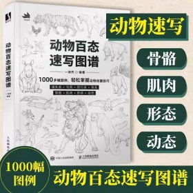 动物百态速写图谱 素描线描动物插画速写临摹图集线稿临摹画册