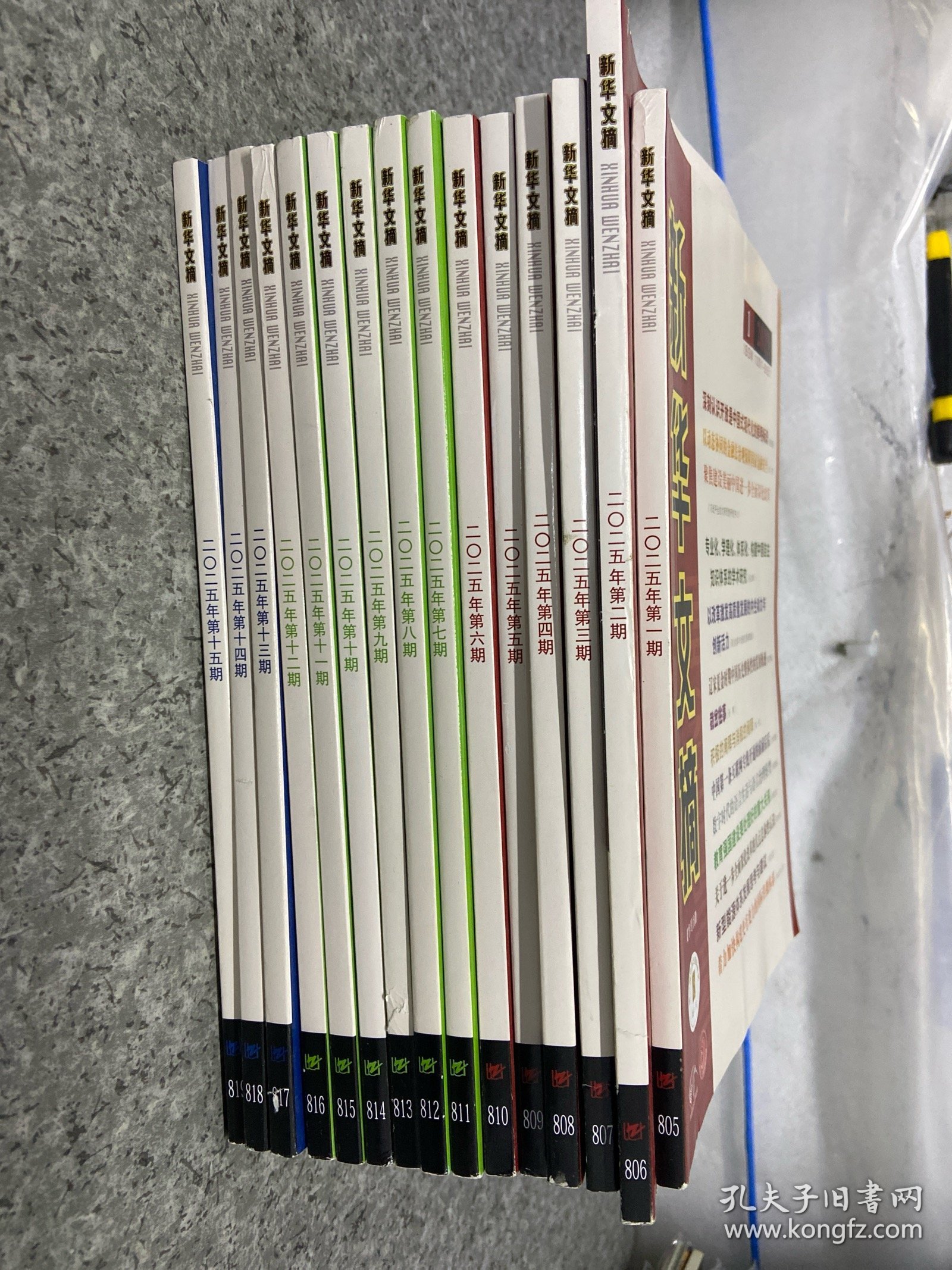 新华文摘 2025年 半月刊 第1-15期总第805-819期 共15本合售 杂志