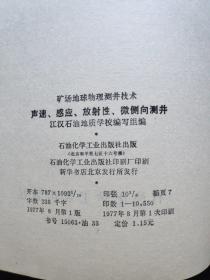 矿场地球物理测井技术 声速、感应、放射性、微侧向测井