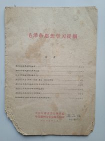 毛泽东思想学习提纲。