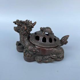 铜母子龟熏香炉 摆件，尺寸如图