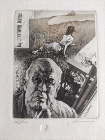 帕威尔～世界名人爱德华·霍珀（Edward Hopper）美国最重要的写实画家之一，版画藏书票原作