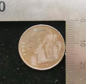 外币:西班牙,胡安卡洛斯头像硬币,面值1FR,直径2厘米,1951年,gyx22200