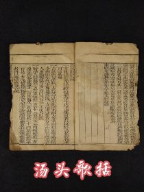 旧藏【汤头歌括】中医典籍一册，年代久远、边有鼠虫咬、内容不缺，保真老货，部分内容如图！
