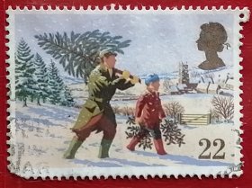 英国邮票 1990年 圣诞节 5-2 信销