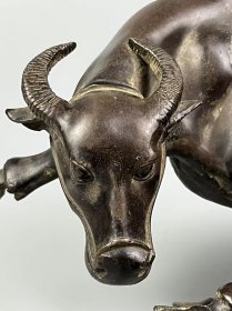 旧藏【童子牧牛】铜摆件