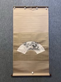 古筆山水图，扇面，梧堂筆