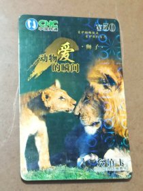 瑕疵卡！中国网通 面值50元充值卡原固定电话缴费卡：“动物爱的瞬间狮子”JLJ-TP-57-4(4-3) 中国网通吉林省分公司